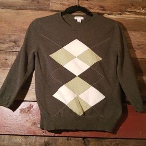 Isaac Mizrahi 3/4 sleeve argyle sweater